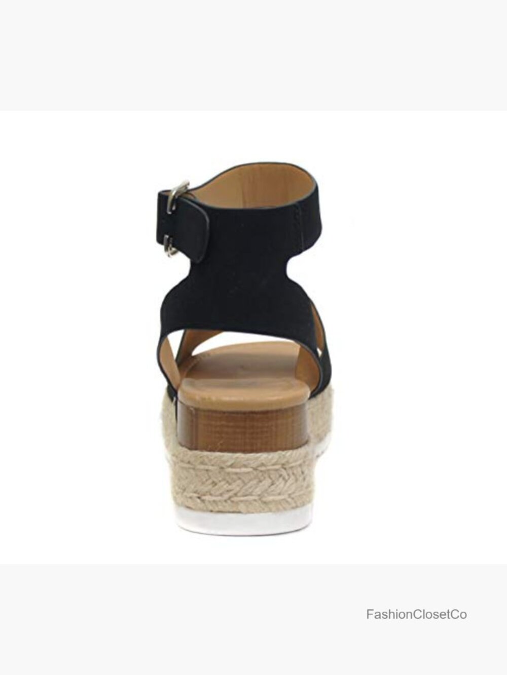Open Toe Buckle Ankle Strap Espadrilles Flatform Wedge Casual Sandal - Picture 7 of 7